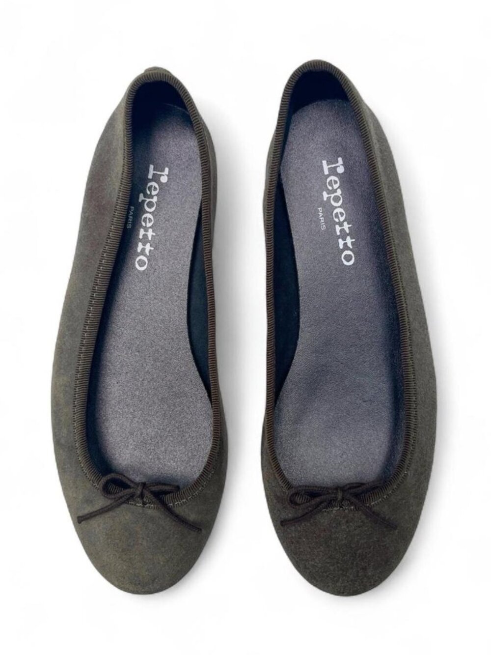 Repetto Cendrillon Suede Ballet Flats in Khaki - Size 37 EU/6 US